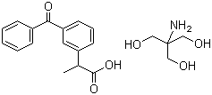 structure of CAS# 156604-79-4, Dexketoprofen trometamol;(S)-Ketoprofen trometamol; 2-Amino-2-(hydroxymethyl)-1,3-propanediol (S)-3-benzoyl-alpha-methylbenzeneacetate