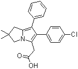 structure of CAS# 156897-06-2, Licofelone;2-[2-(4-Chlorophenyl)-6,6-dimethyl-1-phenyl-5,7-dihydropyrrolizin-3-yl]acetic acid; [2,2-Dimethyl-6-(4-chlorophenyl)-7-phenyl-2,3-dihydro-1H-pyrrolizin-5-yl]acetic acid