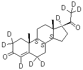2,2,4,6,6,17,21,21,21-九氘代孕酮分子结构 (CAS 15775-74-3)
