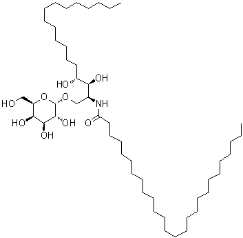 结构式 CAS# 158021-47-7, N-[(1S,2S,3R)-1-[(alpha-D-吡喃半乳糖基氧基)甲基]-2,3-二羟基十七烷基]二十六烷酰胺