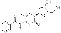 结构式 CAS# 158042-39-8, N-苯甲酰基-2'-脱氧-5-碘胞苷