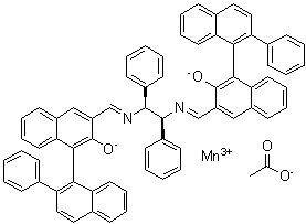 (1S,2S)-N,N'-Bis[(R)-2-hydroxy-2'-phenyl-1,1'-binaphthyl-3-ylmethylene]-1,2-diphenylethylenediaminato manganese(III) acetate molecular structure (CAS 158052-18-7)