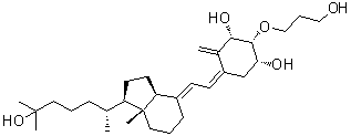 (1beta,2beta,3beta,5Z,7E)-2-(3-Hydroxypropoxy)-9,10-secocholesta-5,7,10(19)-triene-1,3,25-triol molecular structure (CAS 158689-03-3)