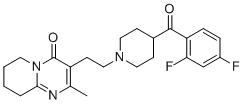 structure of CAS# 158697-67-7, Risperidone EP Impurity H;3-[2-[4-(2,4-difluorobenzoyl)piperidin-1-yl]ethyl]-2-methyl-6,7,8,9-tetrahydropyrido[1,2-a]pyrimidin-4-one