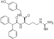 N-[(1R)-4-[(Aminoiminomethyl)amino]-1-[[[(4-hydroxyphenyl)methyl]amino]carbonyl]butyl]-alpha-phenylbenzeneacetamide molecular structure (CAS 159013-54-4)