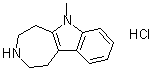 1,2,3,4,5,6-Hexahydro-6-methylazepino[4,5-b]indole monohydrochloride molecular structure (CAS 15923-42-9)