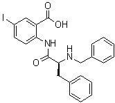 5-Iodo-2-[[(2S)-1-oxo-3-phenyl-2-[(phenylmethyl)amino]propyl]amino]benzoic acid molecular structure (CAS 1594094-64-0)