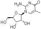 structure of CAS# 159639-80-2, 2-Amino-5-methyl-1-beta-D-ribofuranosyl-4(1H)-pyrimidinone
