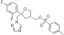 1,4-Anhydro-2,3,5-trideoxy-4-C-(2,4-difluorophenyl)-2-[[[(4-methylphenyl)sulfonyl]oxy]methyl]-5-(1H-1,2,4-triazol-1-yl)-D-erythro-pentitol molecular structure (CAS 159811-30-0)