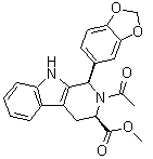 (1R,3R)-2-Acetyl-1-(1,3-benzodioxol-5-yl)-2,3,4,9-tetrahydro-1H-pyrido[3,4-b]indole-3-carboxylic acid methyl ester molecular structure (CAS 1598416-05-7)