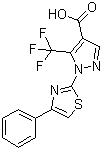1-(4-Phenyl-2-thiazolyl)-5-trifluoromethyl-1H-pyrazole-4-carboxylic acid molecular structure (CAS 159885-80-0)