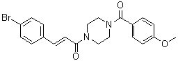 结构式 CAS# 1599432-08-2, (2E)-3-(4-溴苯基)-1-[4-(4-甲氧基苯甲酰基)-1-哌嗪基]-2-丙烯-1-酮