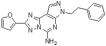 structure of CAS# 160098-96-4, 2-(2-Furanyl)-7-(2-phenylethyl)-7H-pyrazolo[4,3-e][1,2,4]triazolo[1,5-c]pyrimidin-5-amine;Sch 58261