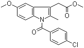 1-(4-氯苯甲酰基)-5-甲氧基-2-甲基-1H-吲哚-3-乙酸甲酯分子结构 (CAS 1601-18-9)