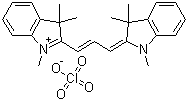 1,3,3-Trimethyl-2-[3-(1,3,3-trimethyl-2-indolinylidene)propenyl]-3H-indolium perchlorate molecular structure (CAS 16021-25-3)