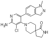 8-[2-Amino-3-chloro-5-(1-methyl-1H-indazol-5-yl)-4-pyridinyl]-2,8-diazaspiro[4.5]decan-1-one molecular structure (CAS 1607837-31-9)