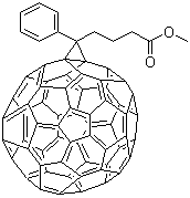 structure of CAS# 160848-21-5, 2alpha-Phenyl-1,2(2alpha)-homo[5,6]fullerene-C60-lh-2alpha-butanoic acid methyl ester