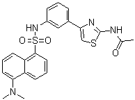 N-[4-[3-[[[5-(Dimethylamino)-1-naphthalenyl]sulfonyl]amino]phenyl]-2-thiazolyl]acetamide molecular structure (CAS 1609402-14-3)