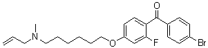 结构式 CAS# 161582-11-2, (4-溴苯基)[2-氟-4-[[6-(甲基-2-丙烯基氨基)己基]氧基]苯基]甲酮