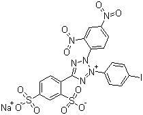 Sodium 4-[3-(4-iodophenyl)-2-(2,4-dinitrophenyl)-2H-5-tetrazolio]-1,3-benzene disulfonate molecular structure (CAS 161617-45-4)