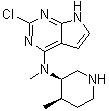 2-Chloro-N-methyl-N-[(3R,4R)-4-methyl-3-piperidinyl]-7H-pyrrolo[2,3-d]pyrimidin-4-amine molecular structure (CAS 1616760-97-4)
