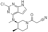 (3R,4R)-3-[(2-Chloro-7H-pyrrolo[2,3-d]pyrimidin-4-yl)methylamino]-4-methyl-beta-oxo-1-piperidinepropanenitrile molecular structure (CAS 1616761-00-2)