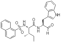 (2S,3S)-N-[(1S)-1-Formyl-2-(1H-indol-3-yl)ethyl]-3-methyl-2-[(1-naphthalenylsulfonyl)amino]pentanamide molecular structure (CAS 161709-56-4)