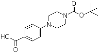 structure of CAS# 162046-66-4, 4-[4-(tert-Butoxycarbonyl)piperazino]benzoic acid