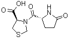 结构式 CAS# 162148-17-6, [R-(R*,R*)]-3-[(5-氧代-2-吡咯烷基)羰基]-4-噻唑烷羧酸