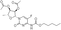 5'-脱氧-5-氟-N-[(戊氧基)羰基]胞苷 2',3'-二乙酸酯分子结构 (CAS 162204-20-8)
