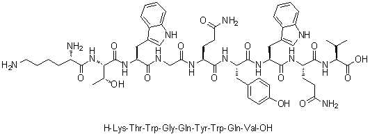L-Lysyl-L-threonyl-L-tryptophylglycyl-L-glutaminyl-L-tyrosyl-L-tryptophyl-L-glutaminyl-L-valine molecular structure (CAS 162558-08-9)