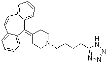 结构式 CAS# 162640-98-4, 4-(5H-二苯并[a,d]环庚烯-5-亚基)-1-[4-(1H-四唑-5-基)丁基]哌啶