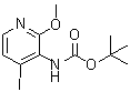 (4-碘-2-甲氧基-3-吡啶基)氨基甲酸叔丁酯分子结构 (CAS 162709-20-8)