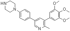1-[4-[6-Methyl-5-(3,4,5-trimethoxyphenyl)-3-pyridinyl]phenyl]piperazine molecular structure (CAS 1627503-67-6)
