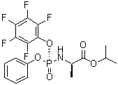 N-[(R)-(2,3,4,5,6-Pentafluorophenoxy)phenoxyphosphinyl]-D-alanine 1-methylethyl ester molecular structure (CAS 1627824-09-2)