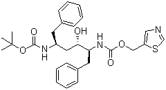 structure of CAS# 162849-95-8, (2S,3S,5S)-5-(tert-Butoxycarbonylamino)-2-(N-5-thiazolylmethoxycarbonyl)amino-1,6-diphenyl-3-hydroxyhexane