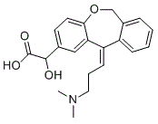 structure of CAS# 1628639-06-4, Olopatadine USP Related Compound A;Alpha-Hydroxy Olopatadine; (Z)-2-(11-(3-(dimethylamino)propylidene)-6,11-dihydrodibenzo[b,e]oxepin-2-yl)-2-hydroxyacetic acid