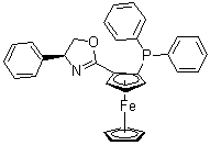 (2R)-1-[(4S)-4,5-Dihydro-4-phenyl-2-oxazolyl]-2-(diphenylphosphino)ferrocene molecular structure (CAS 163169-12-8)