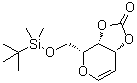结构式 CAS# 163228-38-4, 2,6-脱水-5-脱氧-1-O-[(1,1-二甲基乙基)二甲基硅烷基]-D-阿拉伯-己-5-烯糖环碳酸酯