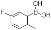 结构式 CAS# 163517-62-2, 5-氟-2-甲基苯硼酸