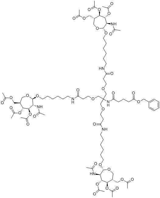 [(6-{[(2R,3R,4R,5R,6R)-4,5-bis(acetyloxy)-6-[(acetyloxy)methyl]-3-acetamidooxepan-2-yl]oxy}hexyl)carbamoyl]ethoxy)methyl]propan-2-yl)carbamoyl]butanoate molecular structure (CAS 1637413-81-0)