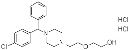 (+)-2-[2-[4-[(4-Chlorophenyl)phenylmethyl]-1-piperazinyl]ethoxy]ethanol dihydrochloride molecular structure (CAS 163837-38-5)