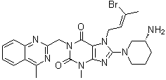 8-[(3R)-3-Amino-1-piperidinyl]-7-[(2Z)-3-bromo-2-buten-1-yl]-3,7-dihydro-3-methyl-1-[(4-methyl-2-quinazolinyl)methyl]-1H-purine-2,6-dione molecular structure (CAS 1638744-06-5)