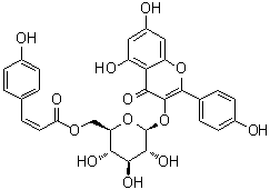 Kaempferol 3-beta-D-(6-O-cis-p-coumarylglucopyranoside) molecular structure (CAS 163956-16-9)