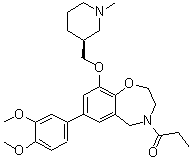 1-[7-(3,4-Dimethoxyphenyl)-2,3-dihydro-9-[[(3S)-1-methyl-3-piperidinyl]methoxy]-1,4-benzoxazepin-4(5H)-yl]-1-propanone molecular structure (CAS 1640282-31-0)