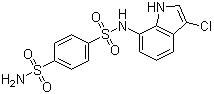 structure of CAS# 165668-41-7, Indisulam;N-(3-Chloro-1H-indol-7-yl)-1,4-benzenedisulfonamide