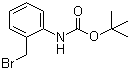 structure of CAS# 166329-43-7, tert-Butyl 2-(bromomethyl)phenylcarbamate;2-Boc-aminobenzyl bromide