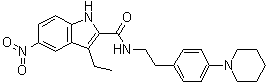 3-Ethyl-5-nitro-N-[2-[4-(1-piperidinyl)phenyl]ethyl]-1H-indole-2-carboxamide molecular structure (CAS 1663564-66-6)
