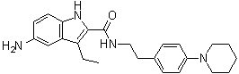 5-Amino-3-ethyl-N-[2-[4-(1-piperidinyl)phenyl]ethyl]-1H-indole-2-carboxamide molecular structure (CAS 1663564-67-7)