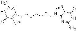 9,9'-[1,2-Ethanediylbis(oxymethylene)]bis[2-amino-1,9-dihydro-6H-purin-6-one] molecular structure (CAS 166762-90-9)